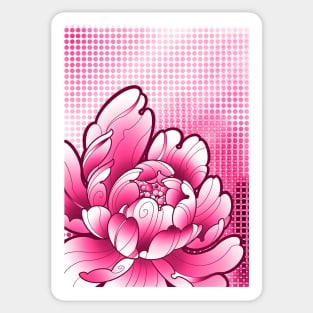 hot pink peony flower closeup Sticker